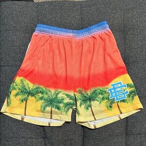 Eric Emanuel Red and Yellow Gradient Kids Shorts